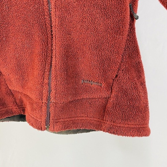 VTG Patagonia Womens Red Polartec Polyester Full Zip Pile Jacket Medium M - Picture 3 of 9